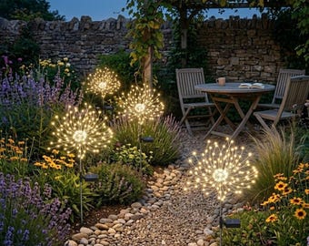 Luci solari a LED effetto fuoco per esterni, decorazioni da giardino, luci fatate per patio, cortile, vialetto, prato, decorazioni per matrimoni.