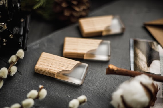 Wedding Epoxy Resin Flash Drive, Personalized Oak Wooden USB, 16GB-32-64GB