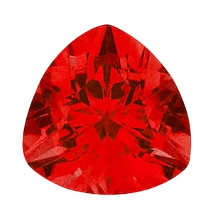 Rubí talla trillón suelto / Piedra triangular facetada de color rojo anaranjado intenso para la fabricación de joyas / Piedra de nacimiento de julio / Rubí trillón brillante