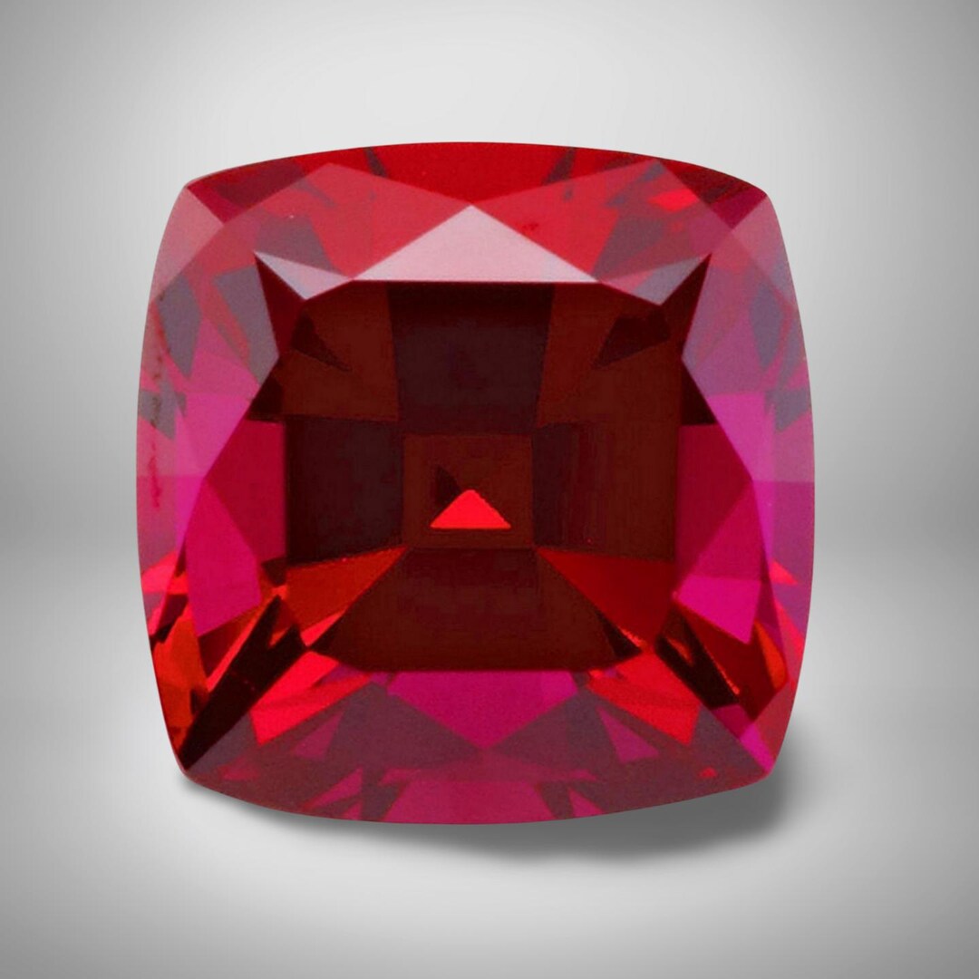 A Bleeding Ruby Vivid Pigeon Blood Ruby Cushion Cut, Custom Crimson Asscher Vault Loose ...