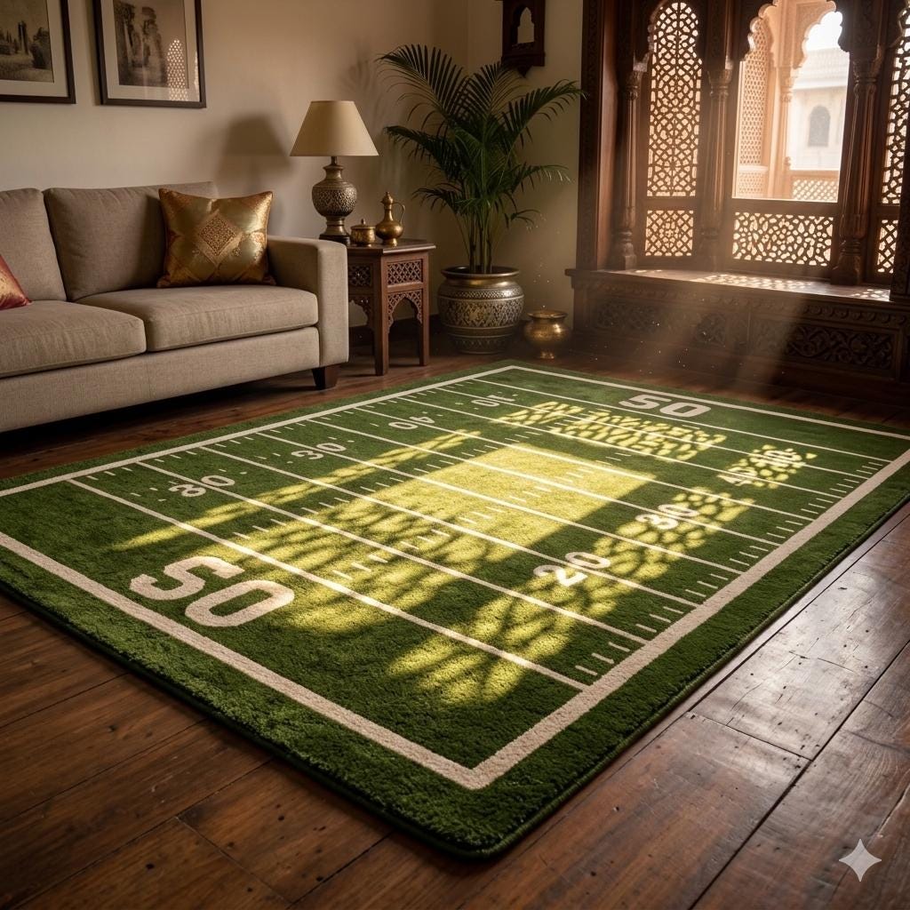 Football Filed Rugg Hand Tufted Football Field Rug, Green Yard Lines Sports Area Carpet - Etsy