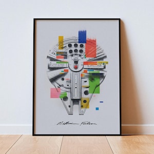 Millennium Falcon Art Print | Abstract Star Wars Decor | Digital Download