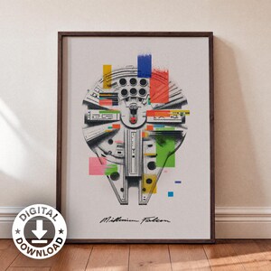 Millennium Falcon Art Print | Abstract Star Wars Decor | Digital Download