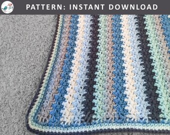 New Baby On The Block Modern Crochet Baby Blanket Afghan In Etsy