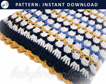 New Baby On The Block Modern Crochet Baby Blanket Afghan In Etsy