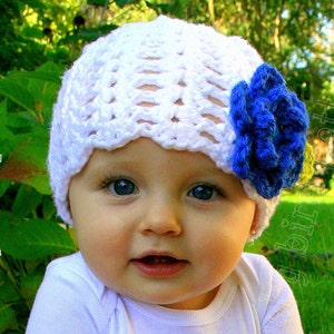 Crochet Flower Hat Pattern, Baby Toddler Girl (PDF Download) image 2