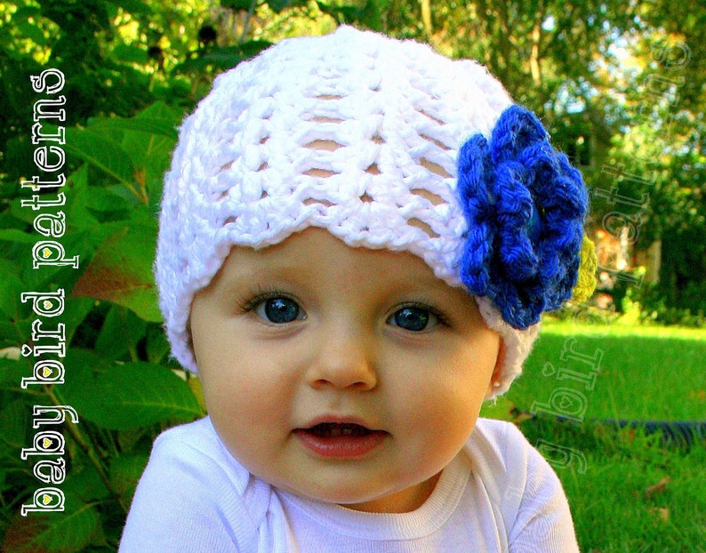 Crochet Flower Hat Pattern, Baby Toddler Girl (PDF Download) image 2
