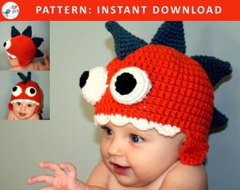 ¡Bebésaurio! Patrón de gorro de dinosaurio a crochet para bebés y niños pequeños - Descarga el patrón en PDF