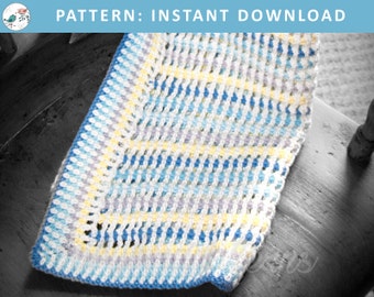 Love me or Weave me! Crochet baby blanket / afghan with a woven stripe look - PDF Download Pattern