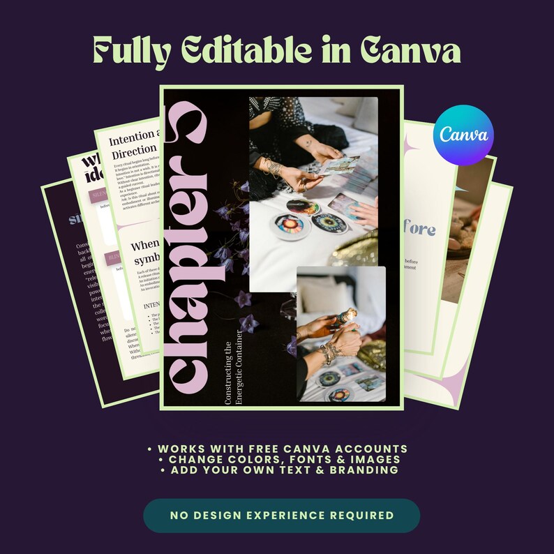 Spiritual Ebook Canva Template, Workbook Guide Template for Coaches