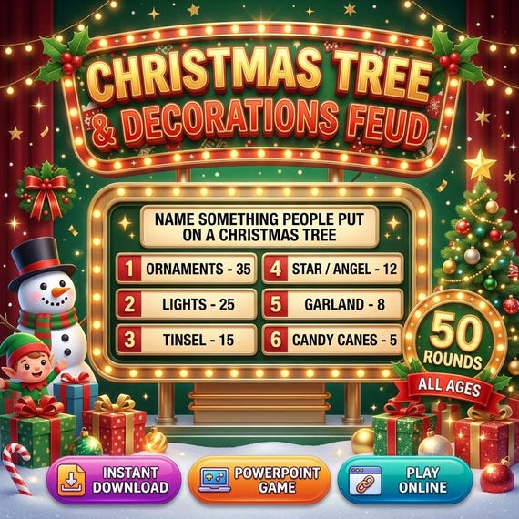Christmas Tree Trivia Game Christmas party game