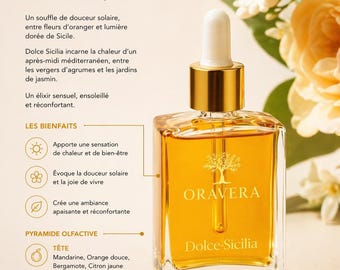 Dolce Sicilia Room Elixir – Citrus and Orange Blossom Home Fragrance – Handcrafted Natural Fragrance
