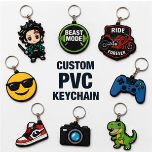 Create Your Own Custom Soft PVC Keychain, Personalized 2D/3D Rubber Keychain, Sew On Iron On, Velcro Hook Backing, Morale Patches