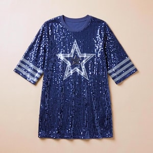 Dallas Cowboys Sequin Jersey Dress - Etsy Dallas Cowboys Sequin Jersey Dress - Etsy