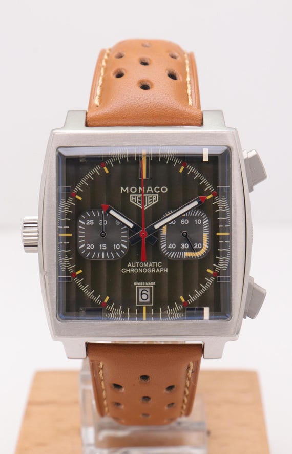 Refurbished Heuer Monaco 39 mm Quartz Men's Watch. | Stainless Steel Watch. | Gift for Him.