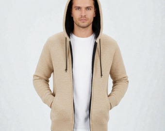 Men’s Knitted Zip-Up Hoodie | Winter Warm Outerwear