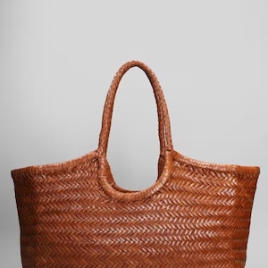 Bolsa de couro marroquino trançado à mão, bolsa de couro bicolor feita à mão, bolsa de ombro artesanal trançada, bolsa de couro exclusiva.
