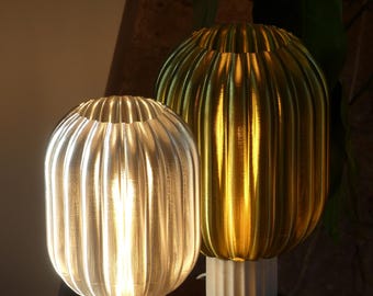 Lampe STRATE - béton et impression 3D – Luminaire moderne et minéral – Lampe d’ambiance artisanale Made in France