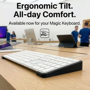 Apple Magic Keyboard ErgoCurve Tray | Ergonomic Keyboard Stand | Tilted Keyboard Riser | Minimal Desk Setup Accessory
