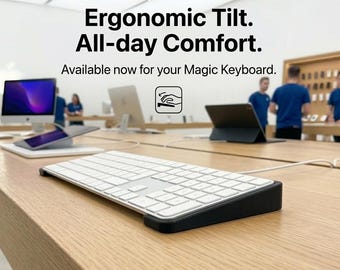 Apple Magic Keyboard ErgoCurve Tray | Ergonomic Keyboard Stand | Tilted Keyboard Riser | Minimal Desk Setup Accessory