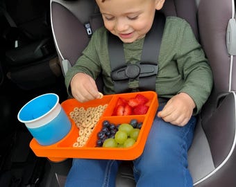 Car Seat Snack Tray: Kids Travel Organizer (Easy Install)
