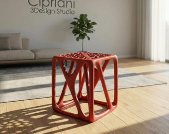 Organic Flow Stool | Modern Sculptural Side Stool | Minimalist Accent Seat