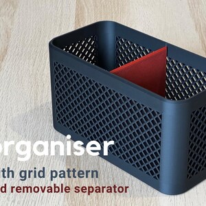 Grid Desk Organizer | Modern Storage Bin with Divider