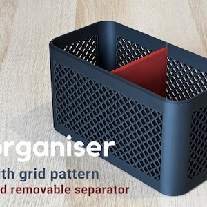 Grid Desk Organizer | Modern Storage Bin with Divider