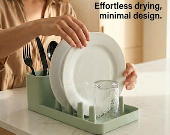 Minimal Dish Drying Rack | Modern Kitchen Counter Organizer
