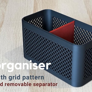 Grid Desk Organizer | Modern Storage Bin with Divider