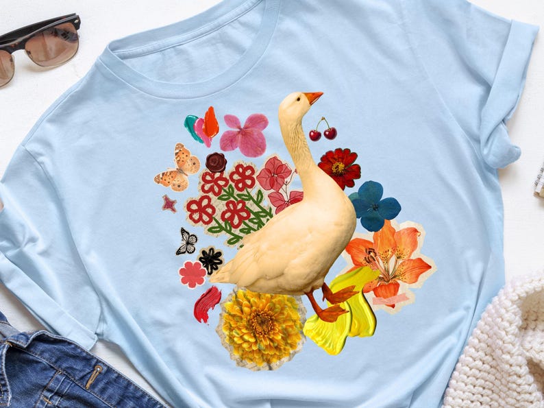 One Silly Goose Collage PNG | Spring Summer Retro Scrapbook Design - Etsy