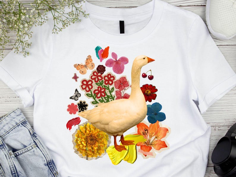 One Silly Goose Collage PNG | Spring Summer Retro Scrapbook Design - Etsy