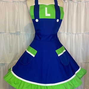 S/M- Luigi costume apron dress