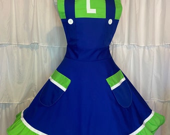 L/XL- Luigi costume apron dress