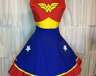 S/M- Wonder Woman costume apron