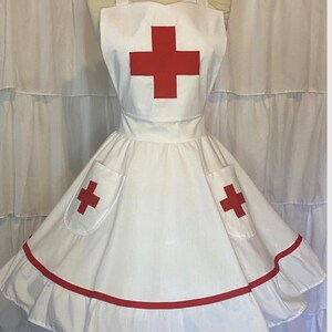 L/XL- Nurse costume apron dress