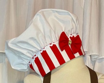HAT ONLY- Chef/Baker Stripe: One size fits most