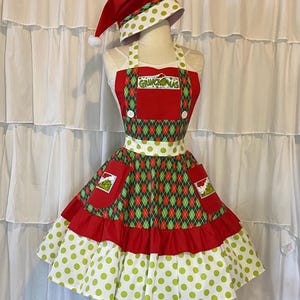 L/XL- Christmas Costume Apron &quot;Dress&quot; & Hat