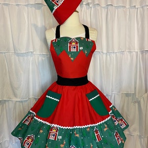 L/XL- Reindeer Barn Costume Apron &quot;Dress&quot; + Hat