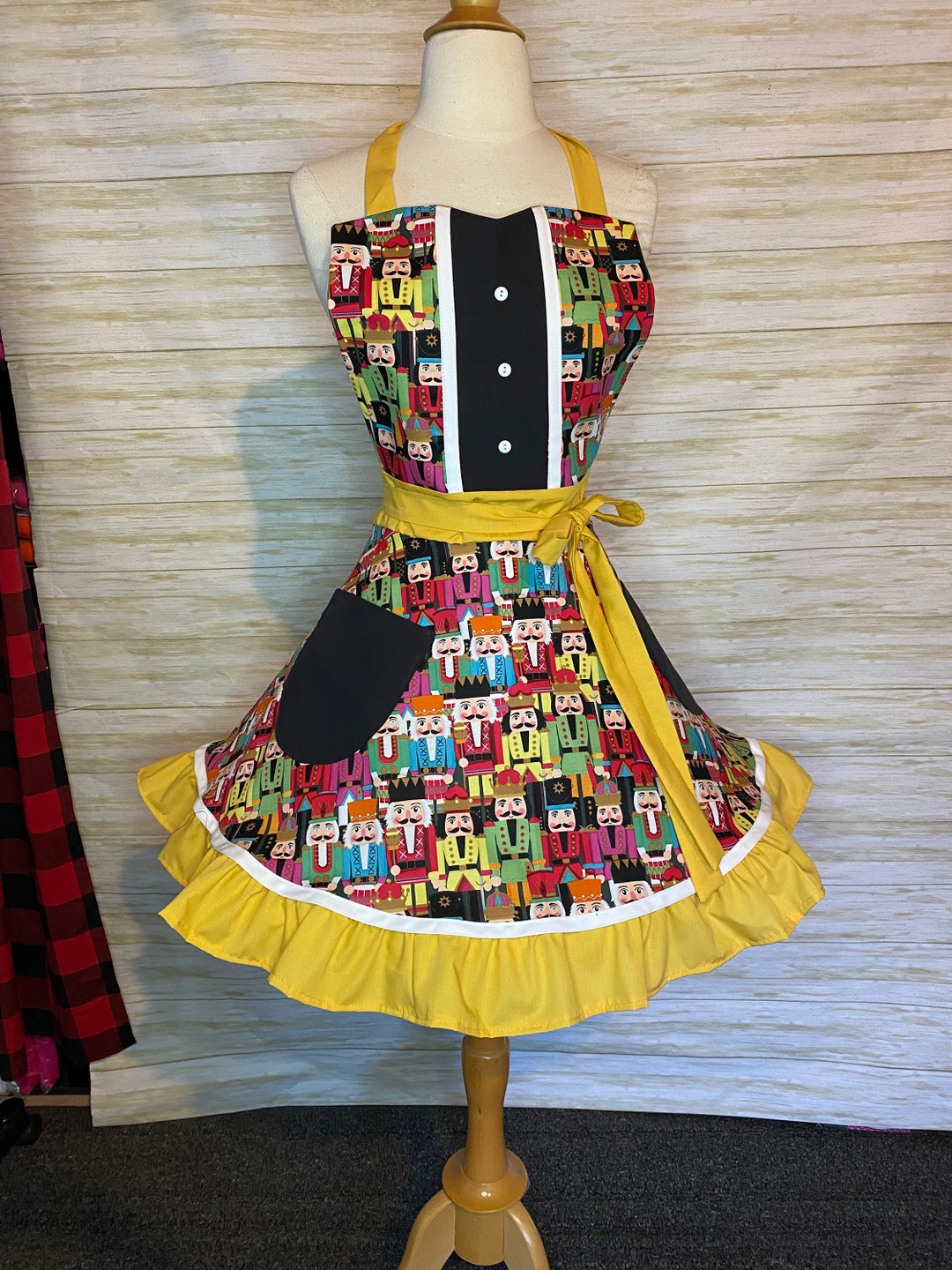 Adult Christmas Nutcracker Traditional Style Apron Free Gift W/purchase