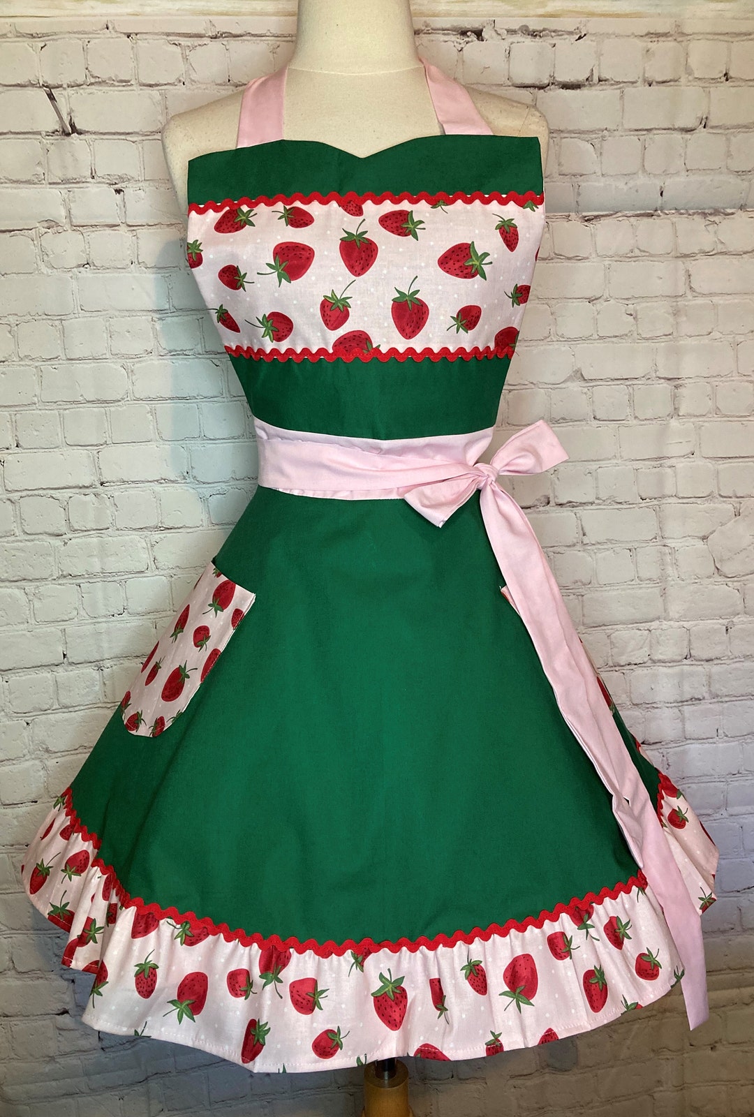 Adult Strawberry Apron Free Gift W/purchase Etsy