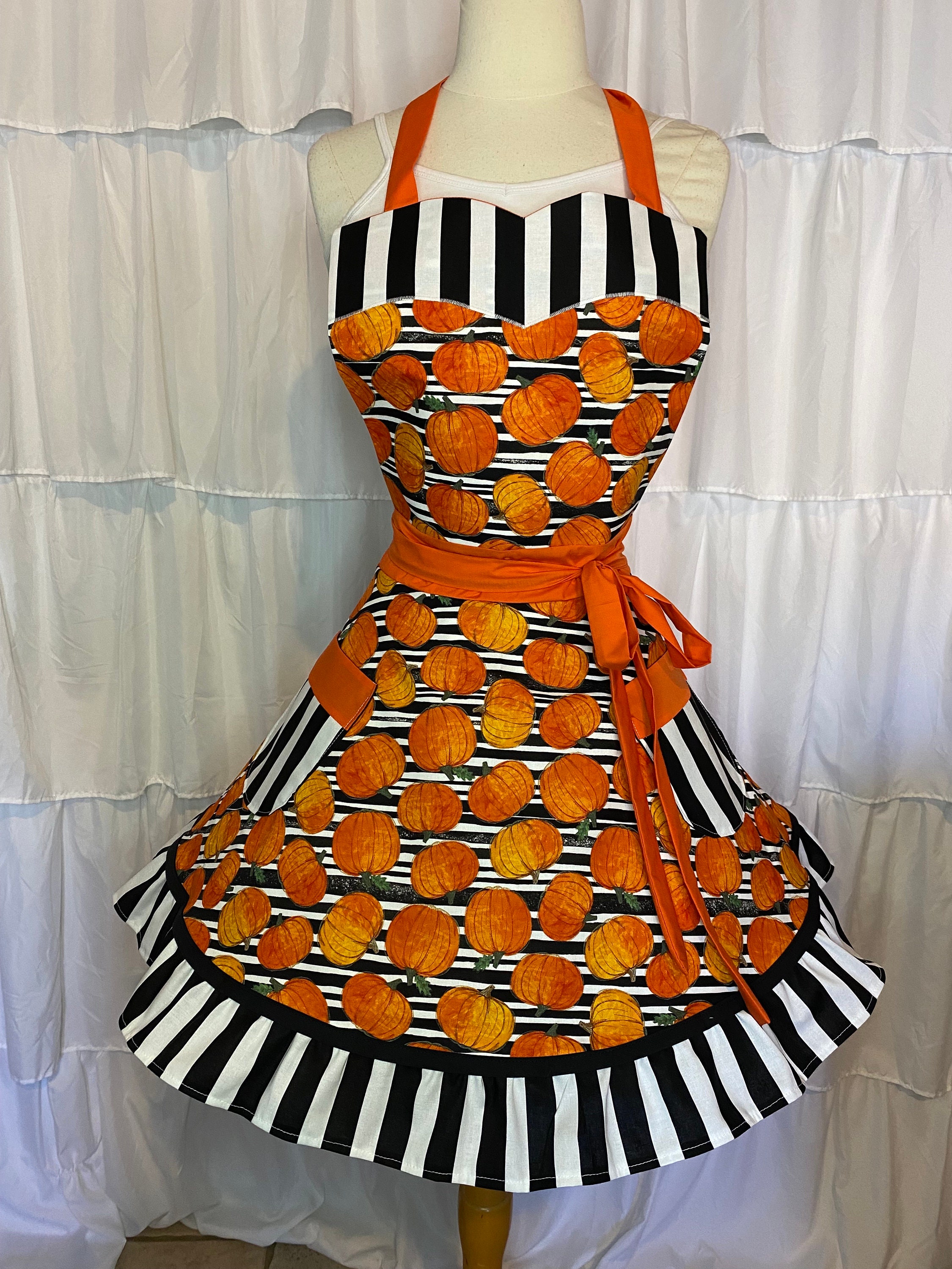 Adult Pumpkin Traditional Style Apron - Etsy