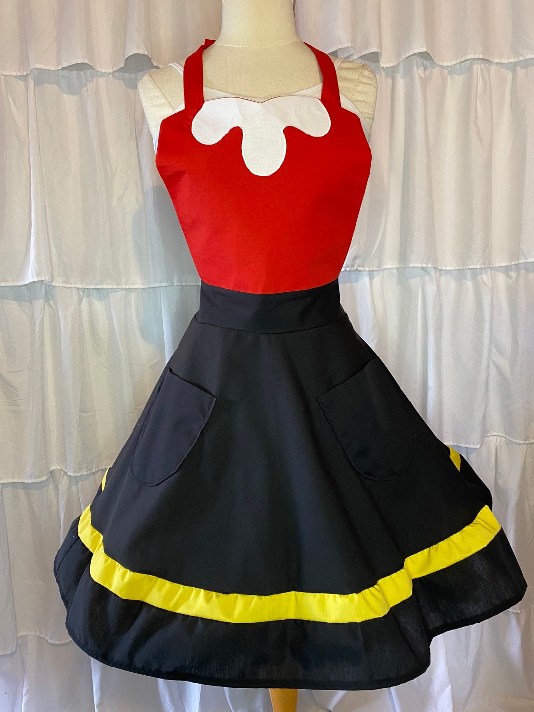 S/M Olive Costume Apron Dress Etsy