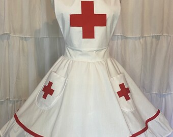 L/XL- ***NEW*** Nurse costume apron dress (Fuller skirt)