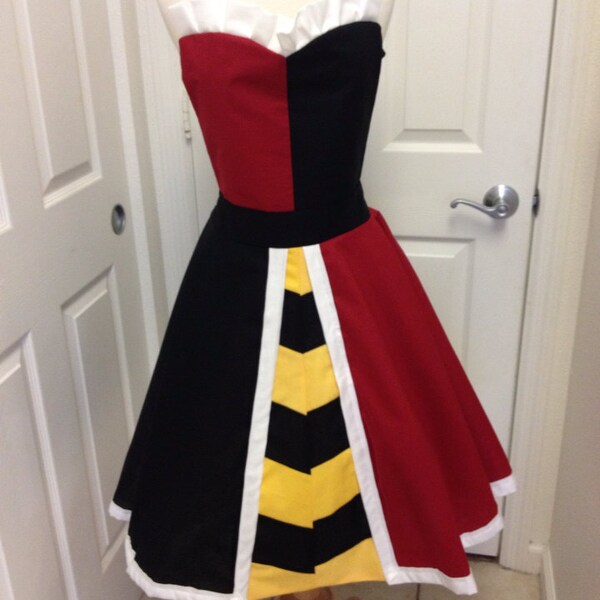 Queen of hearts apron dress