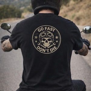 Vai veloce, non morire – Maglietta vintage da motociclista / Nomad Heritage immagine 4