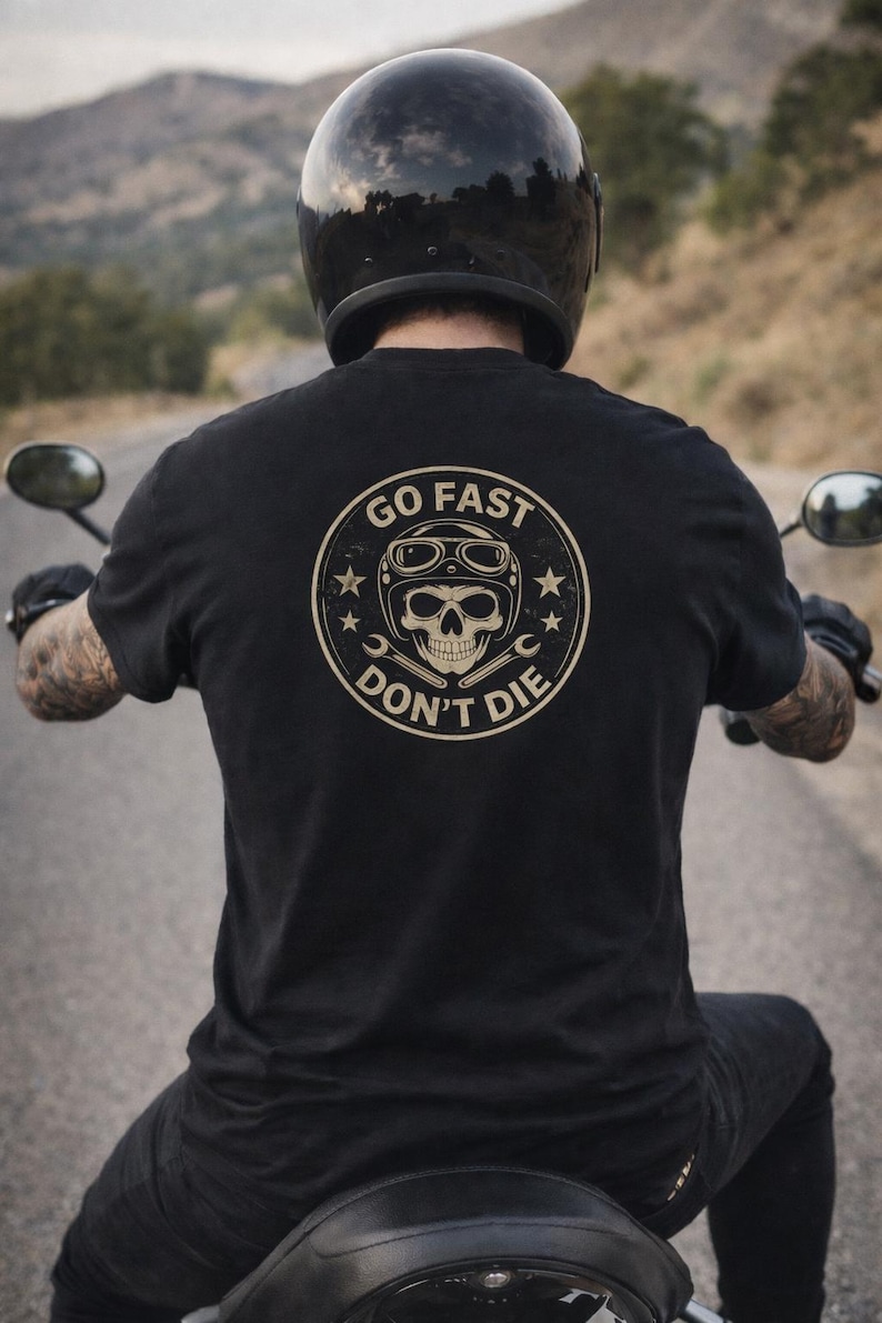 Vai veloce, non morire – Maglietta vintage da motociclista / Nomad Heritage immagine 4
