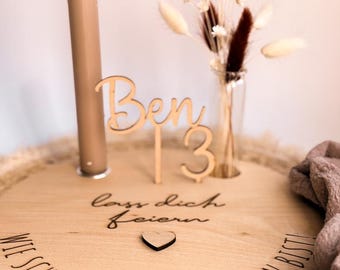 Tablero de cumpleaños de madera | Portavelas | Decoración de cumpleaños