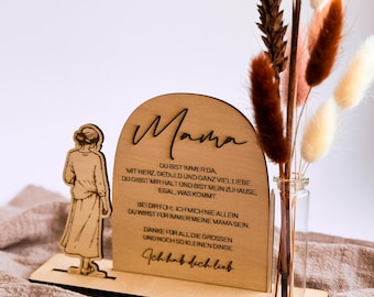 Geschenk Mama Papa Erzieherin Holz Aufsteller | personalisiertes Dankeschön Geschenk | Abschied Kindergarten Schule | Geschenkidee