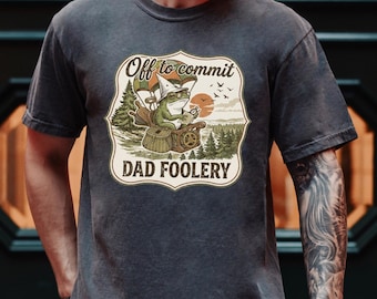 Chemise trottinette grenouille drôle de papa, t-shirt graphique fête des pères Cottagecore rétro, haut papa grenouille rigolote, cadeau Comfort Colors® pour papa